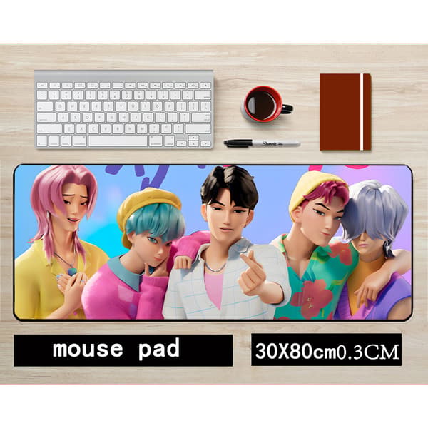 Kpop dæmonjagt dæmon pigegruppe musemåtte 30x82cm stor tastaturmåtte 3