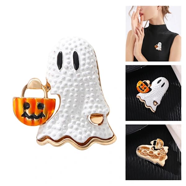 Elegant Spøkelsesgresskar-nål Robust Halloween-smykkegave