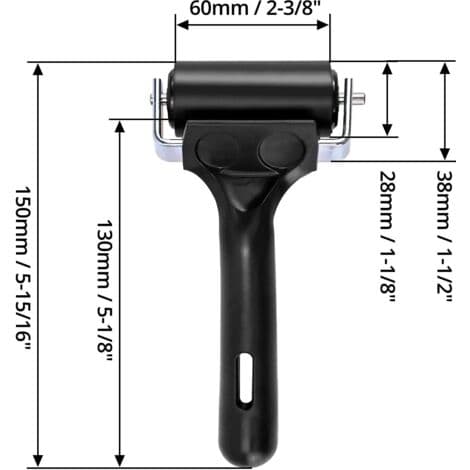 Blækrulle, Brayer gummirulle til tryk, tapeter, linoleumstryk, 6 cm