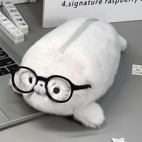 Funny Seal Doll Pencil Case High Aesthetic Value Large Capacity A2