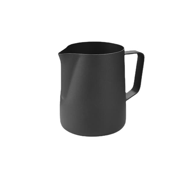 Mælkekande i rustfrit stål 350 ml 12 oz til cappuccino og latte mælkeskumning, sort