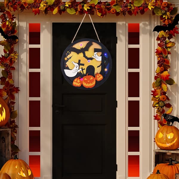 Halloween Dørskilt, Lyse Halloweenkranser til Fordør
