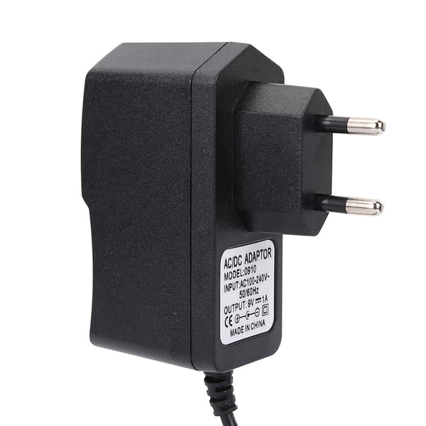 Universal 9V AC/DC-strømadapter til elektrisk guitar, enkelt effektpedal 100‑240V (EU-stik)