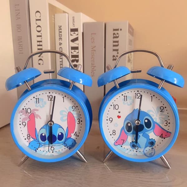 Stitch tecknad dubbelklocka väckarklocka