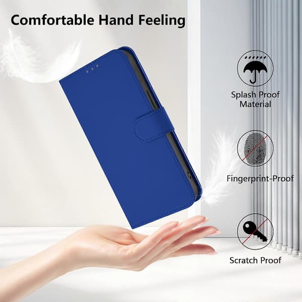 Ensfarget PU-deksel til Redmi Note 14 Pro 5G / 14 Pro+ 5G Dark Blue