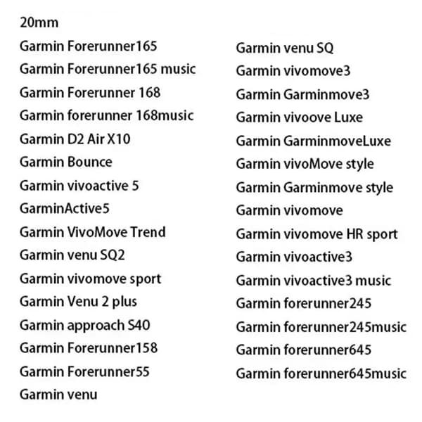 20 mm rem, velegnet til Jiaming Venu 2S Vivoactive 4S 3S silikonerem tilbehør sort