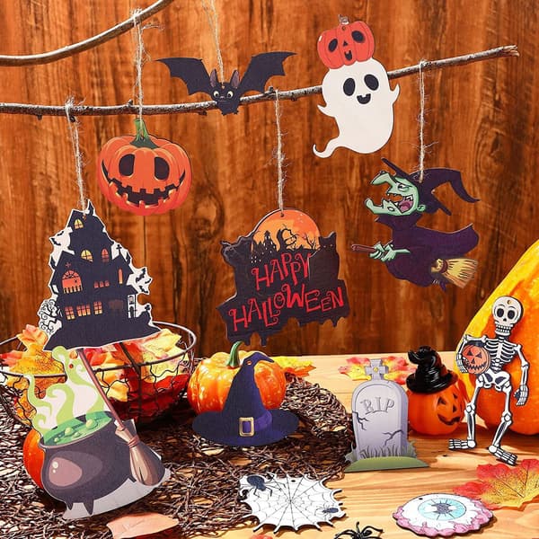 Halloween Decoration Set, 24 Pieces - 12 Different Designs to Hang
