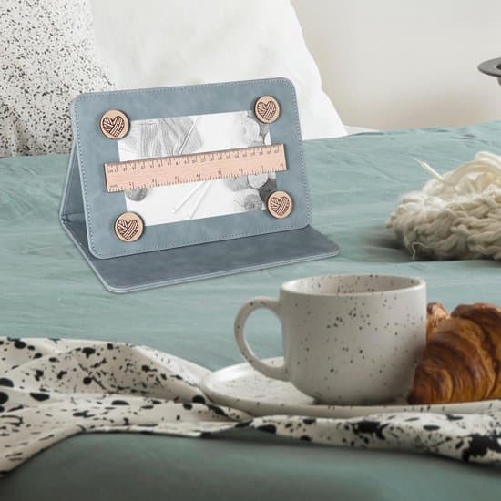 Pattern Holder for Crochet & Knitting - Magnetic - Foldable - with Magnetic Ruler. A practical accessory for crochet & knitting enthusiasts, idea