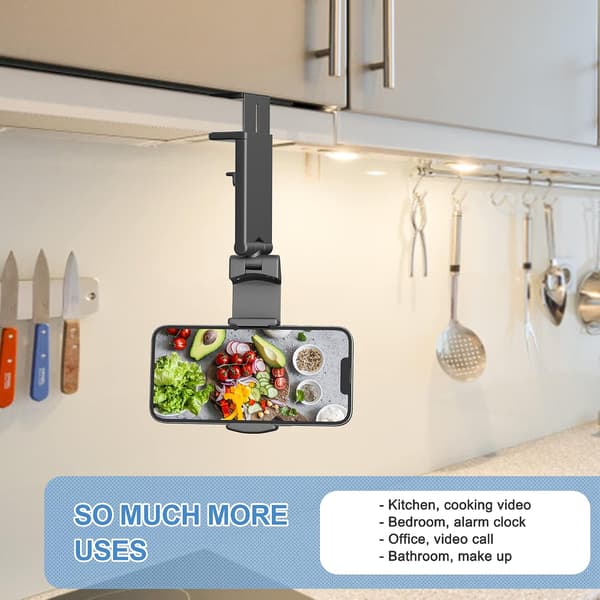 Universal Phone Holder for Airplane. Hands-Free Viewing with Multi-Directional Dual 360-Degree Rotation.