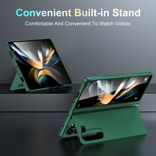 Compatible with Z Fold7, suitable for Samsung foldable screen phone case, invisible magnetic stand, anti-drop protective case, deep purple