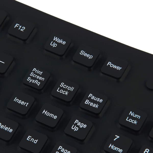 Silicone Keyboard, 109 Keys Waterproof Portable Flexible Keyboard, Foldable Silent Keyboard with USB 2.0 for PC Laptop (Black)
