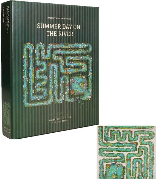 2026 New Summer Day by the River Puzzle, 501 Pieces, Majority Edge Pieces, Irregular Shape, Paper