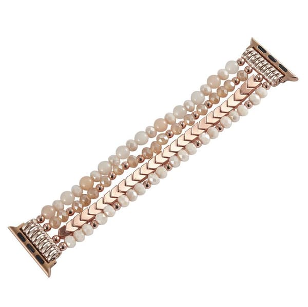Crystal Multi-Layer Beaded Smartwatch Bracelet – Modular Replacement Strap Compatible with 42/44/45/49mm Watches Pink