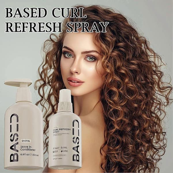 BASED Leave-In Conditioner / Curl RefreshSpray 200ml til alle hårtyper Udglatter krus 1pcs