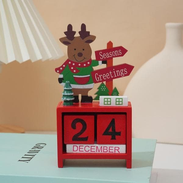 Julepynt Trækalender, Mini Skrivebordsdekoration Julegave, Juletræ