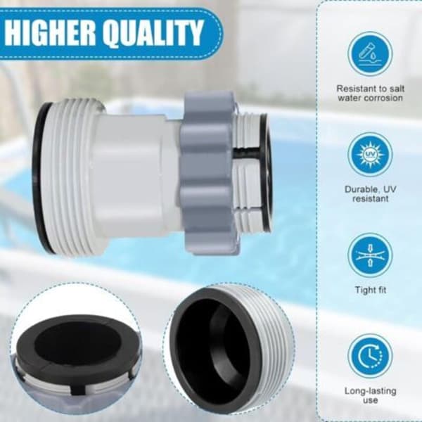 38 mm and 32 Pool Hose Adapter, Pool Hose Connector for Intex 10722, Bestway, Coleman (2-Pack)