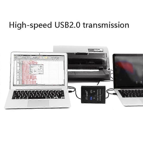 USB-printerdelingsenhed, 2 ind 1 ud printerdelingsenhed, 2-ports manuel Kvm-switchsplitter