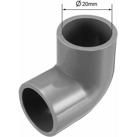 sourcing map 10 kpl 20 mm PVC-kulmaliitin 90° harmaa sovitin (sisähalkaisija: G1/2)