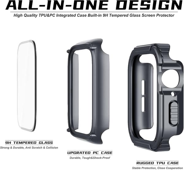Robust Apple Watch-deksel 40 mm serie SE 6/5/4 med skjermbeskytter