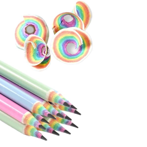 Rainbow Pencils for Kids, Primary School Writing and Drawing Pencils, Roller Pencils 12-Pack