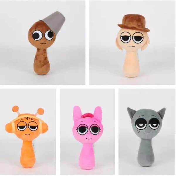 Sprunki-pehmolelu, Sprunki-leikkipehmolelu, Wenda Sprunki, Harmaa Sprunki, aikuisille ja lapsille beige
