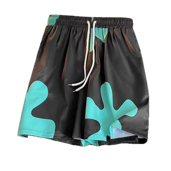 Badebukser til mænd, hurtigtørrende strandshorts, sort Black L