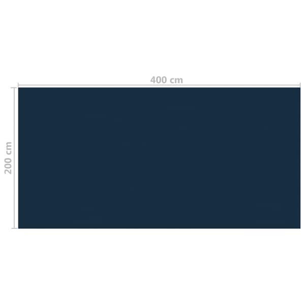 vidaXL Poolvarmefolie PE 400x200 cm Sort og Blå Sort Svart black
