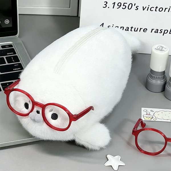 Funny Seal Doll Pencil Case High Aesthetic Value Large Capacity A1