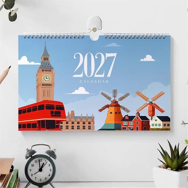 Plante Mal efter nummer Kalender Interaktiv 2027 Skrivebordskalender til Væg Skrivebordsdekoration D
