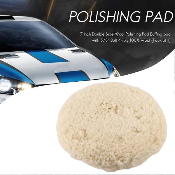 7 inch Double Sided Wool Polishing Pad with 5/8\" Bolt Wool (1-Pack) Bildfärg