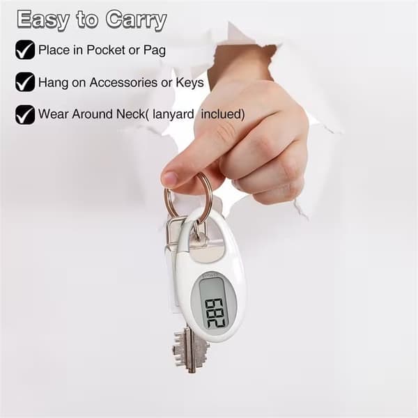 Pedometer for Walking, Simple Step Counter with Lanyard and Carabiner for All Ages Red Red 1PC
