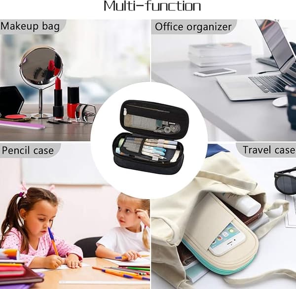 Expandable Pencil Case for School, Large Capacity Pen Bag, School Supplies Organizer, Makeup Pouch