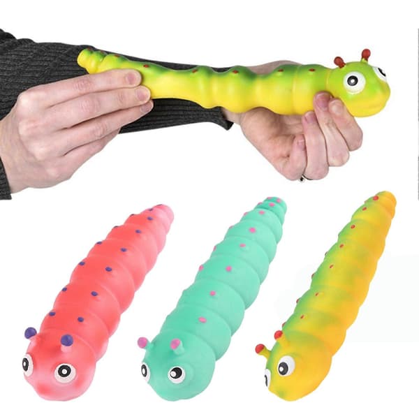 Caterpillar Stretchy Fidget Toy Sensorisk Caterpillar Squeeze Toy 3D Worm Langsomt stigende legetøj til børn