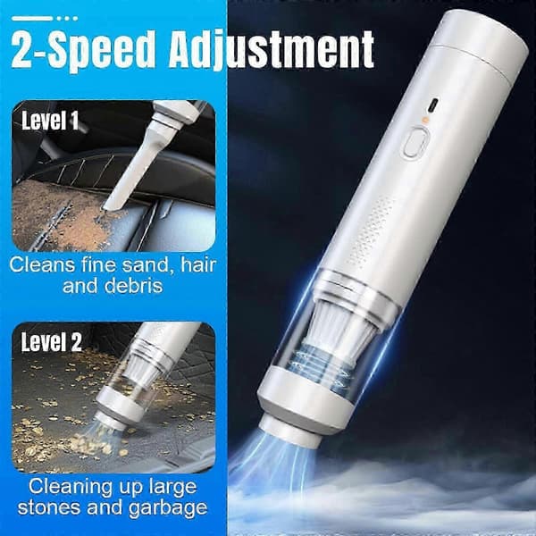 Handheld Brushless Vacuum Cleaner, High Power 19000Pa/200W with One-Button Vacuuming, White white