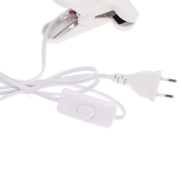E27 Socket - 40 cm White Flexible Hose 2-pack LED Flexible Clamp Integrated Switch Omnidirectional Base