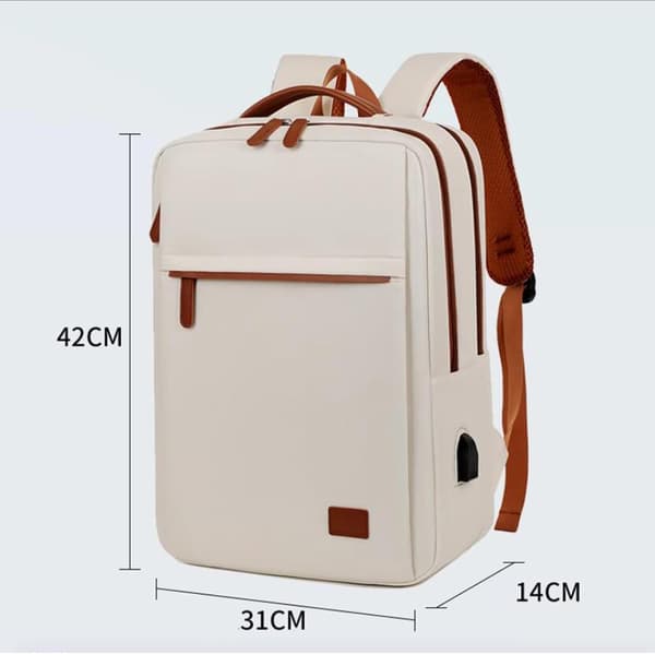 Laptop Backpack Durable Waterproof Travel Backpack with USB Charging Port, Pink