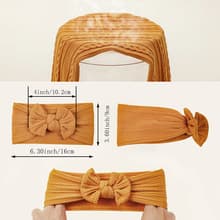 3 elastiska hårband med rosett i nylon för barn Beige Beige beige