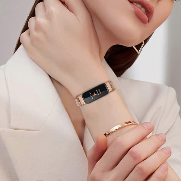 Smart Watch Armbånd til Fitbit Inspire 3 Rustfrit Stål Magnetisk Milanesisk Metal Mesh Armbånd