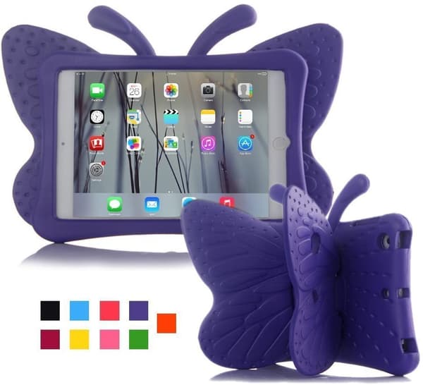 Sommerfugleformet børnecover til iPad 10.2/Pro 10.5/Air 3, lilla purple