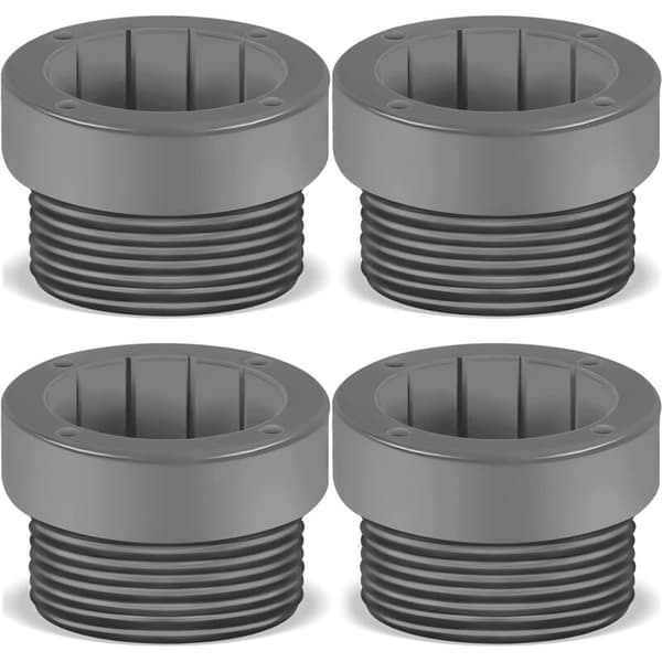 Sæt med 4 gevindadaptere til poolparasolstabilisatorer, fastgørelsesmuffer til poolparasolstænger, stabilisatorindsatser til terrasser, 4,4 cm
