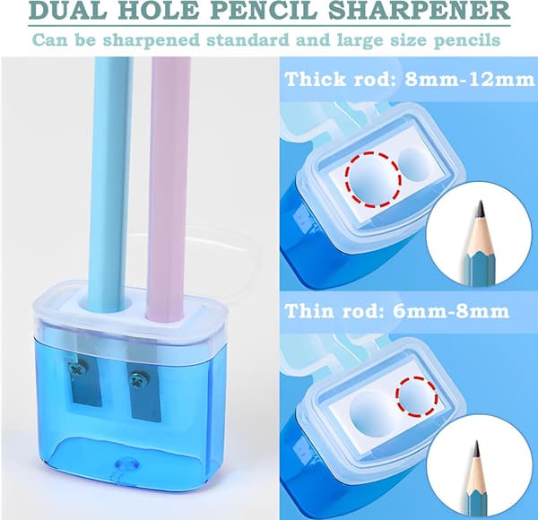 4-piece pencil sharpener with container - pencil sharpener with box, small container pencil sharpener, children's pencil sharpener