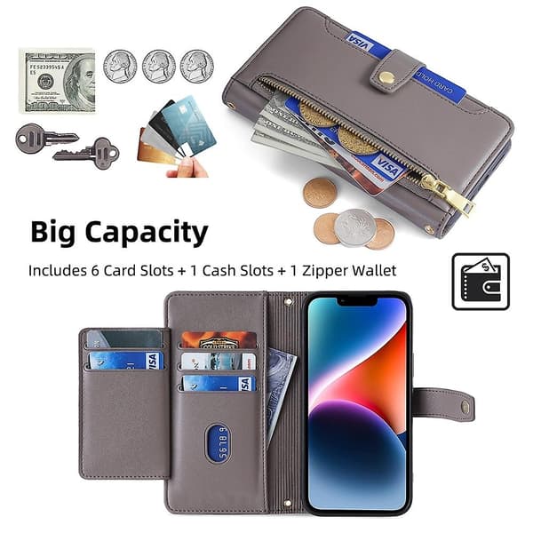 Pungcover med lynlås til Samsung Galaxy A54 5G Grey