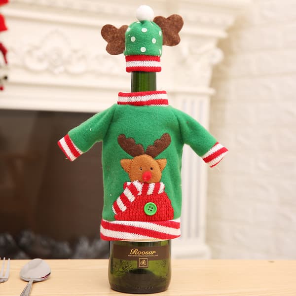 3-pack Ugly Christmas Sweater flasköverdrag för vinflaskor