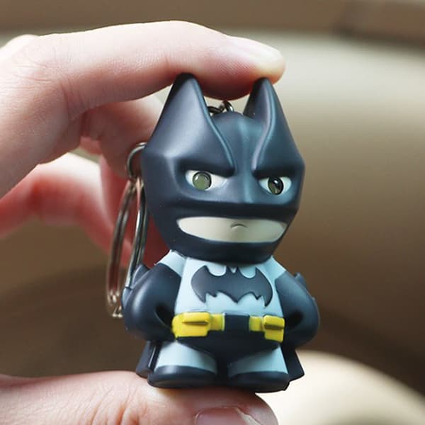 Batman LED Lysende Lyd Nøglering Kreative Gave Rygsæk Vedhæng