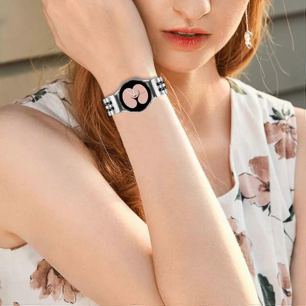 Til Samsung Galaxy Watch7 20MM Metalrem 7-perler med quick release - Bl Multicolo Multicolor Silver Black