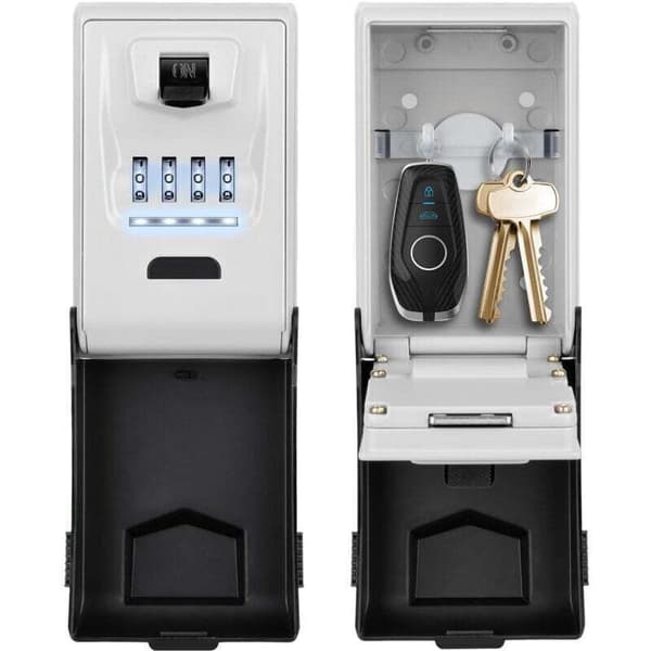 Secure Key Box for Outdoor Use [Backlit], Large Waterproof Wall-Mounted with Digital Code, Robust Key Case, Indoor Key Cabinet