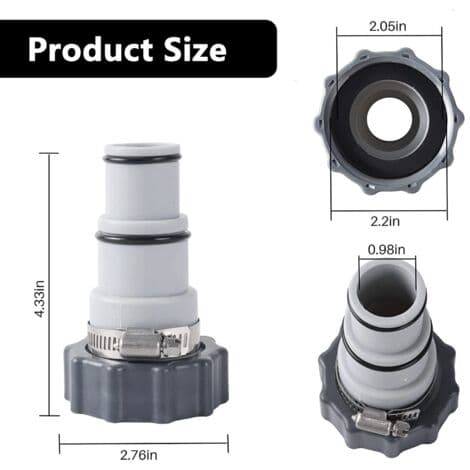 Pool Hose Adapter A, Pool Hose Adapter, Pool Connection with Internal Thread, 32/38 mm Hose Adapters Compatible with Intex Pools (2 pcs)