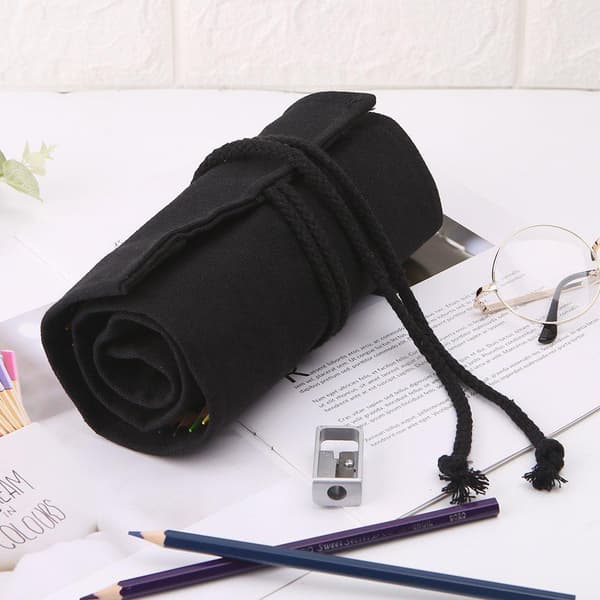 Roll-up Pencil Case - 36 Slots Svart black