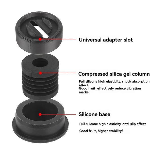Antivibrationsgummifødder til Bambu Lab 3D-printere, til P1 X1 A1 A1 Mini Skridsikre, Støvtætte Des Black