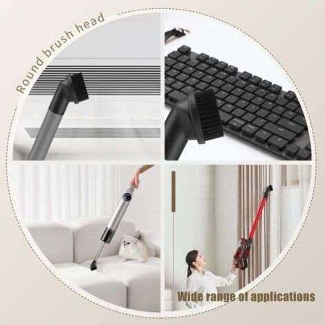 35 mm Dusting Brush - Premium Vacuum Cleaner Attachment Soft Synthetic Bristles for Delicate Surfaces Compatible with Vacuum Cleaners